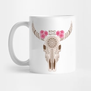 boho motifs with cow skull Mug